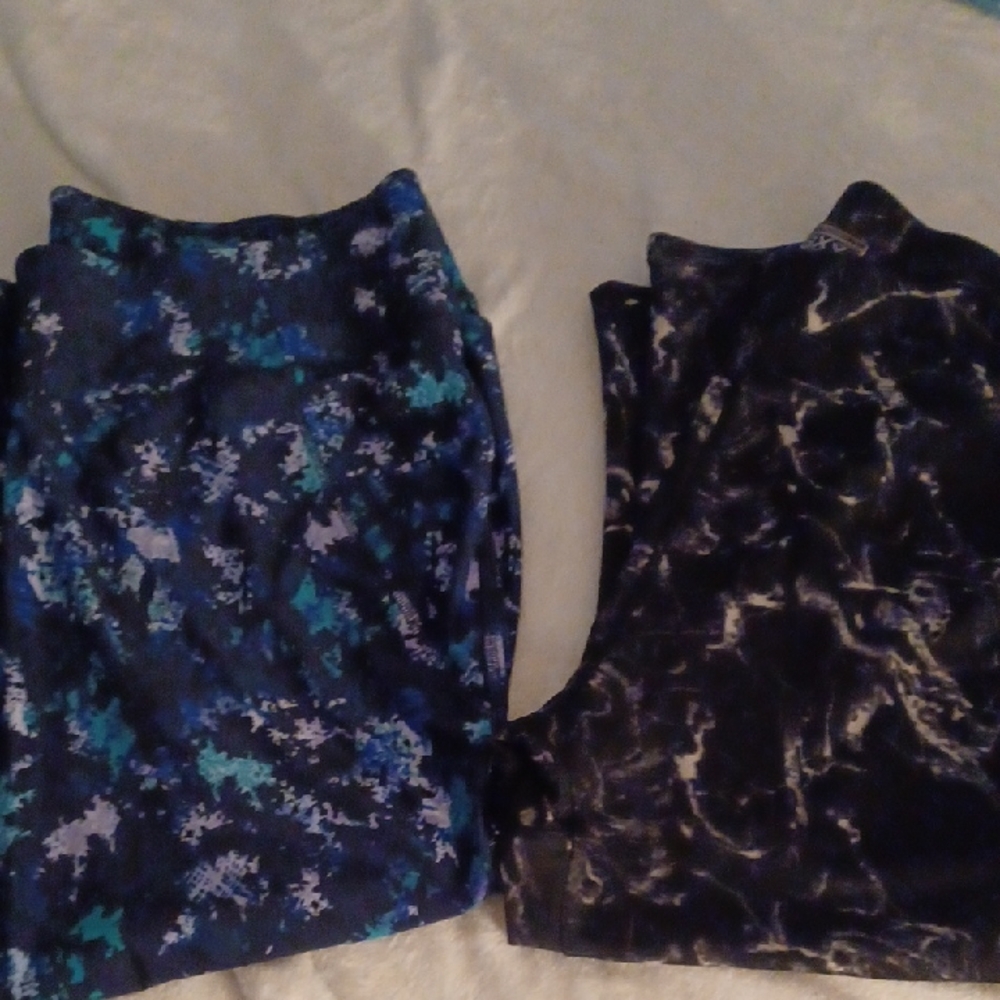 2 Pair Plus Size Spandex Athletic Legging Capris